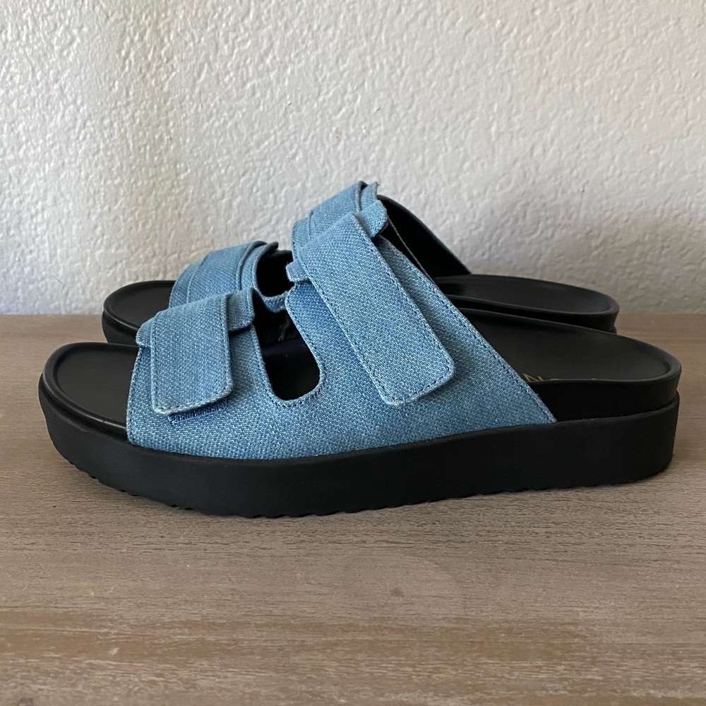 Vionic Wide Width Riviera Denim Flatform Sandal 6.5 - Picture 3 of 7